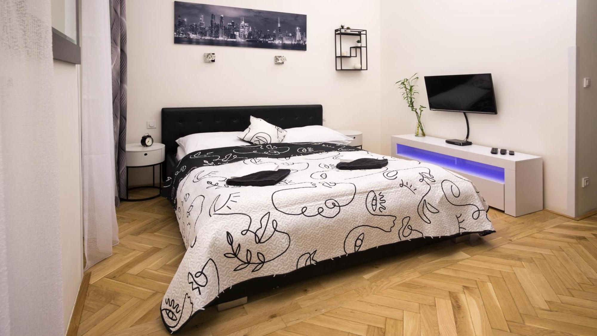 Black & White Apartment Prague By Wenceslas Square And Muzeum Praga Quarto foto