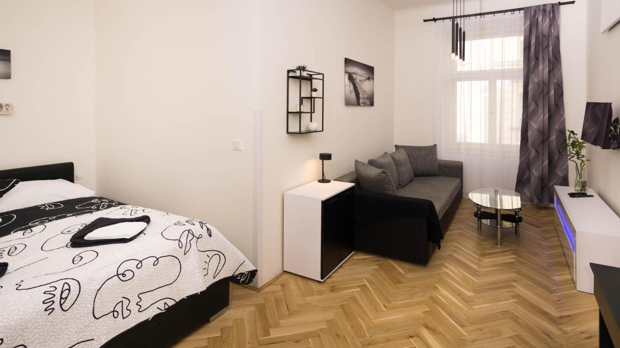 Black & White Apartment Prague By Wenceslas Square And Muzeum Praga Exterior foto